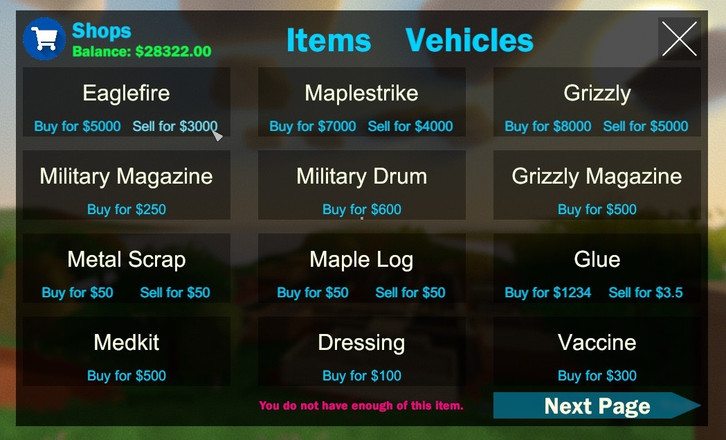 Shops UI Example